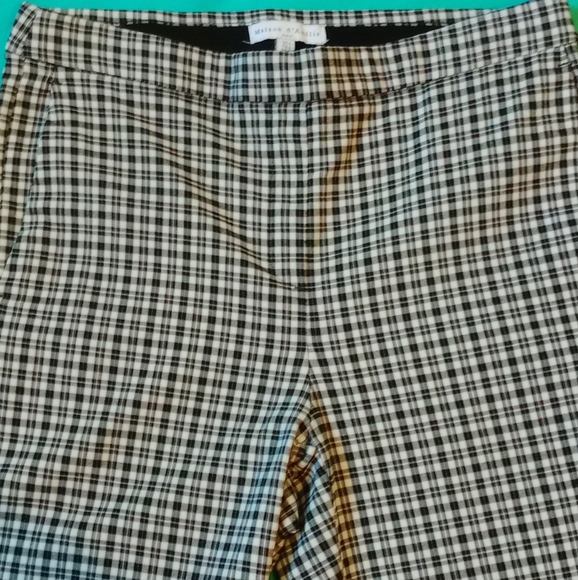 MAISON D'AMELIE BLACK AND WHITE CHECK STRETCH PANTS, SIZE 6 - Picture 2 of 10